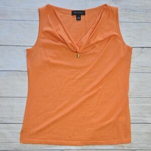 St. John Women's Wool Blend Sleeveless Blouse Orange Size M
